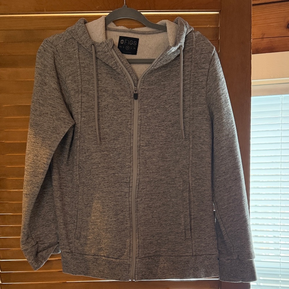 Figs Heather Gray Zip-Up Jacket